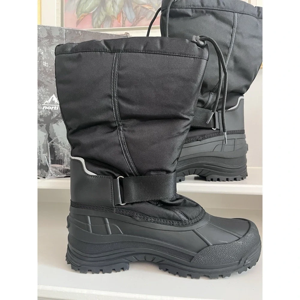 New! Nortiv 8 Men's Tall Winter Snow Boots QUEBEC Black Waterproof Mens 11